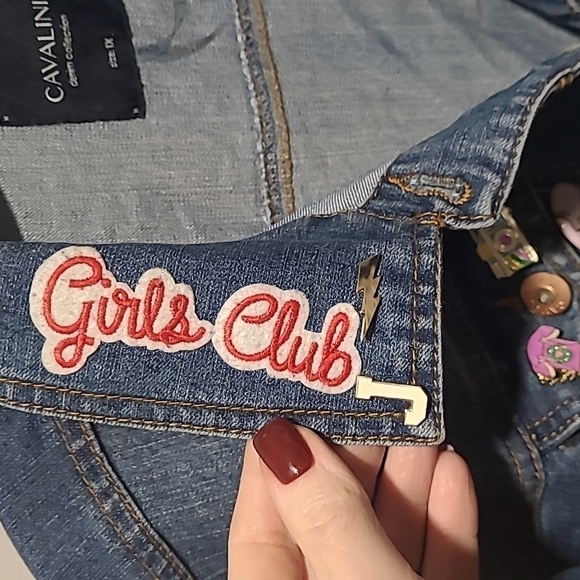 Cavalini sz 1X denim personalized jacket buttons Agust D - Picture 6 of 15